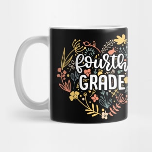 Fourth Grade Floral Heart Back To School Mug